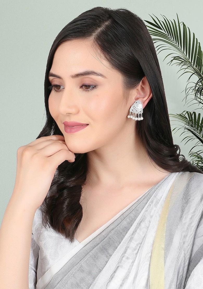 Silver Plain Silver Plated  Earrings