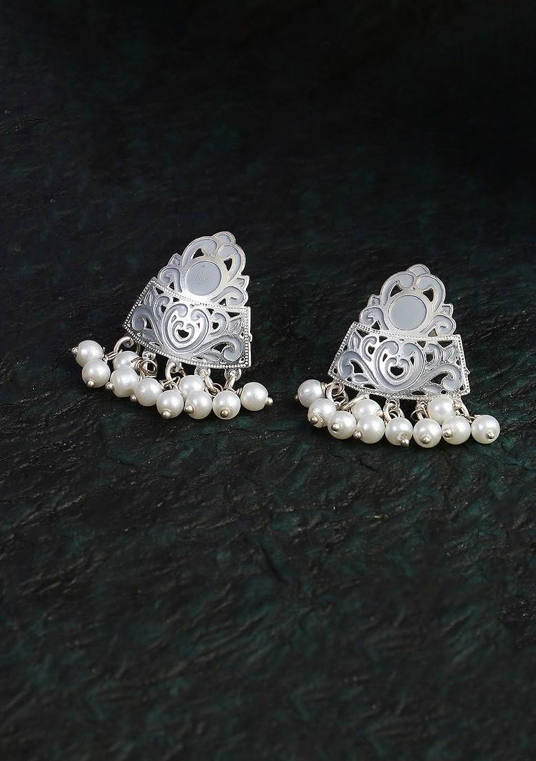 Silver Plain Silver Plated  Earrings