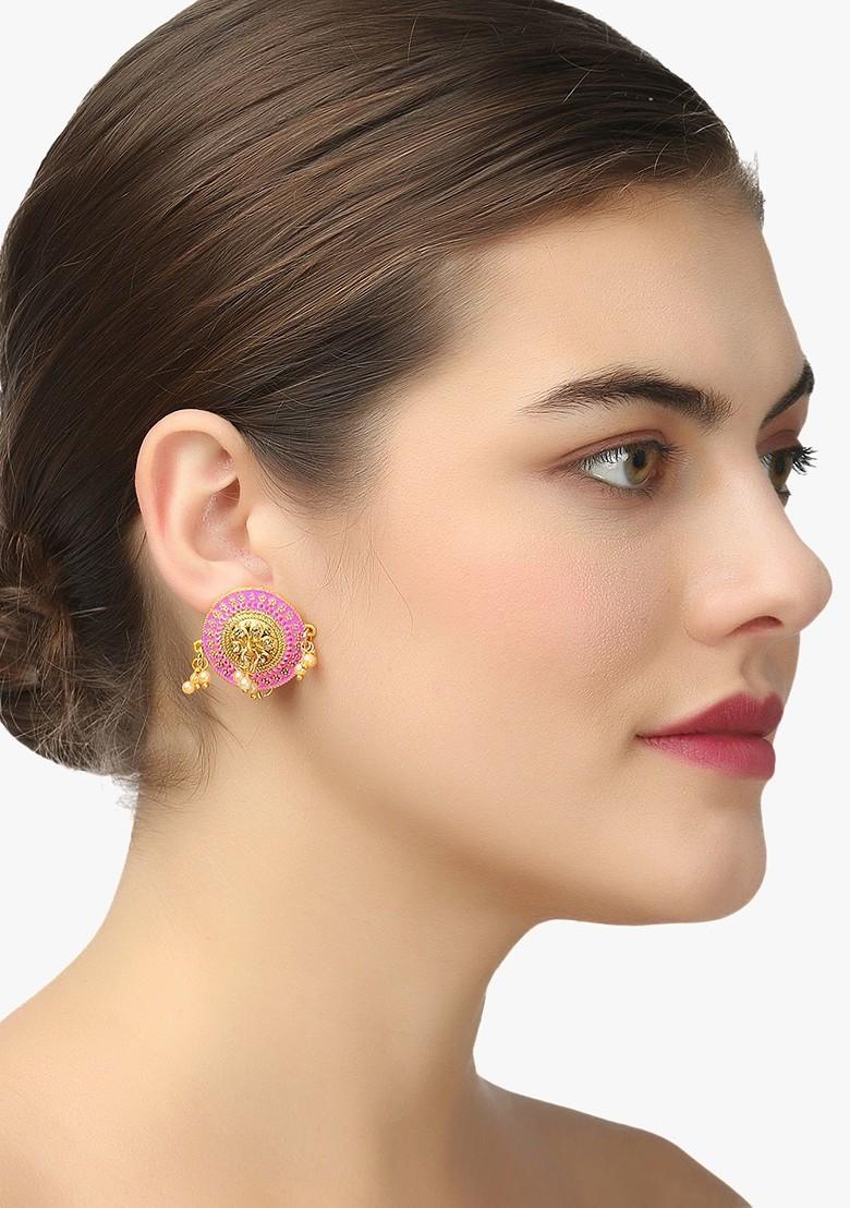Gold Plain Gold Plated Earrings