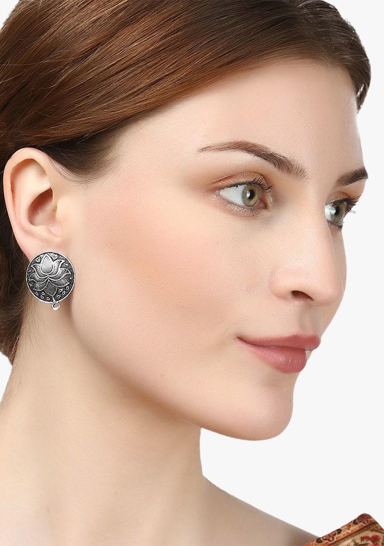 Silver Plain Silver Plated  Earrings