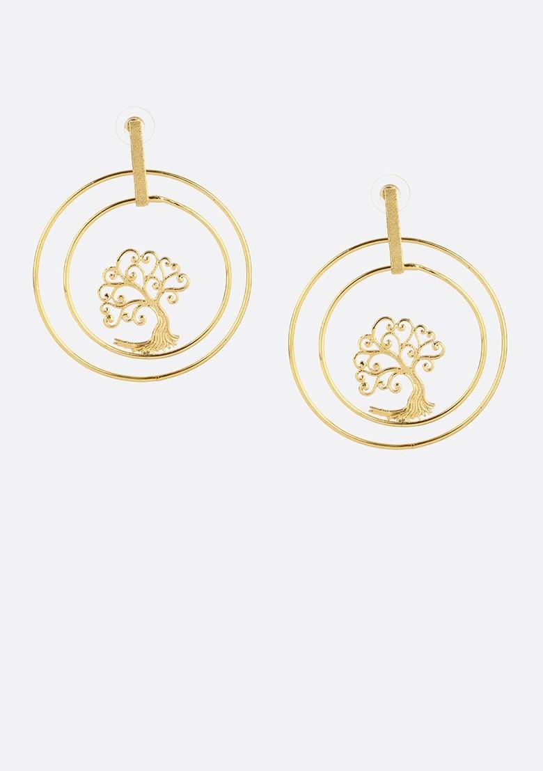 Gold Plain Gold Plated Earrings