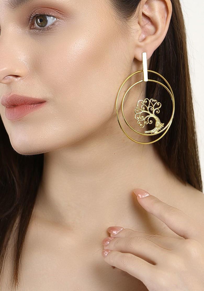 Gold Plain Gold Plated Earrings