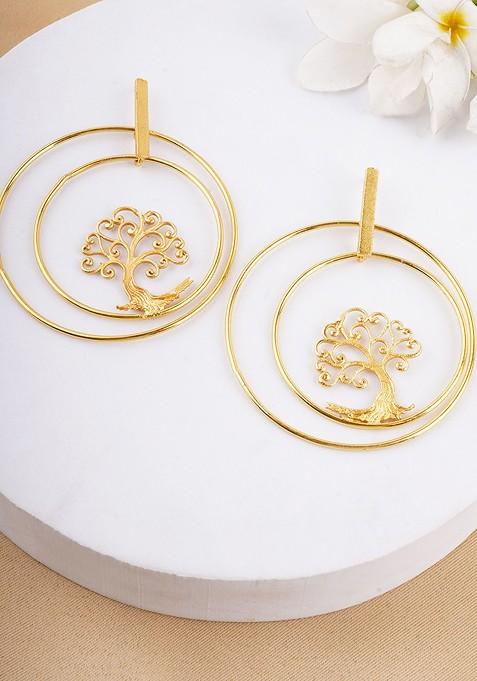 Gold Plain Gold Plated Earrings