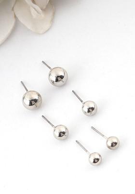 Silver Pearl Beaded Silver Plated  Earrings