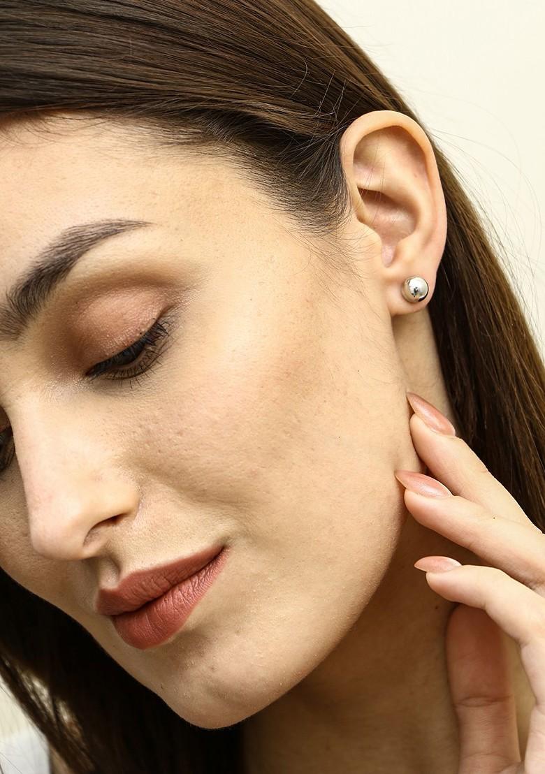 Silver Pearl Beaded Silver Plated  Earrings