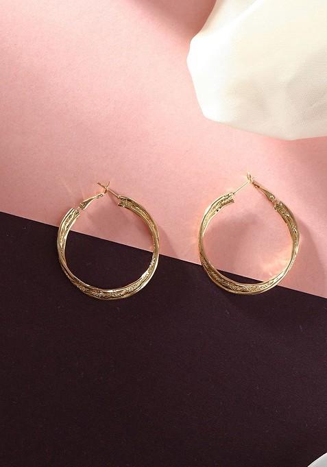 Gold Plain Gold Plated Earrings