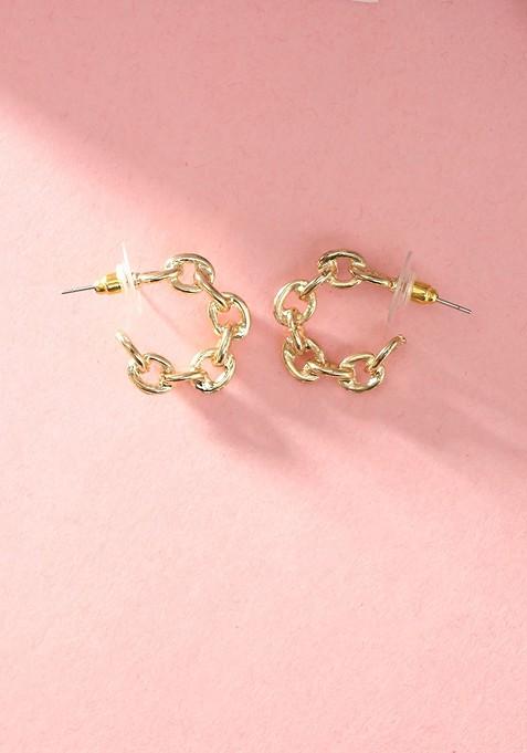 Gold Plain Gold Plated Earrings