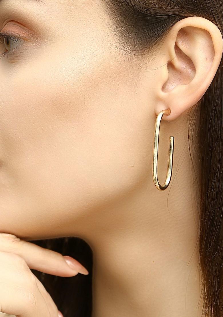 Gold Plain Gold Plated Earrings