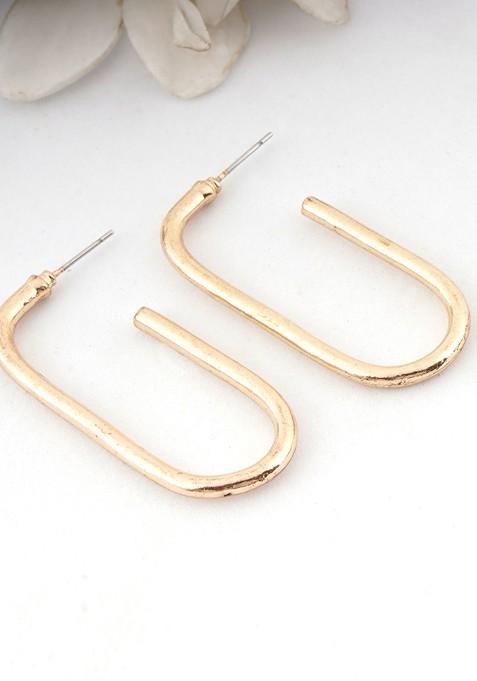 Gold Plain Gold Plated Earrings