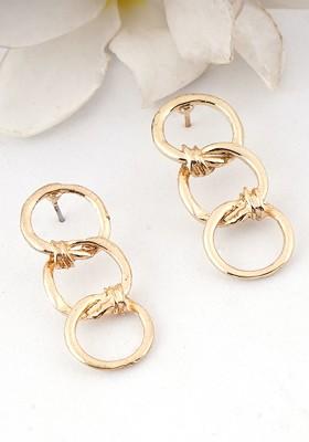 Gold Plain Gold Plated Earrings