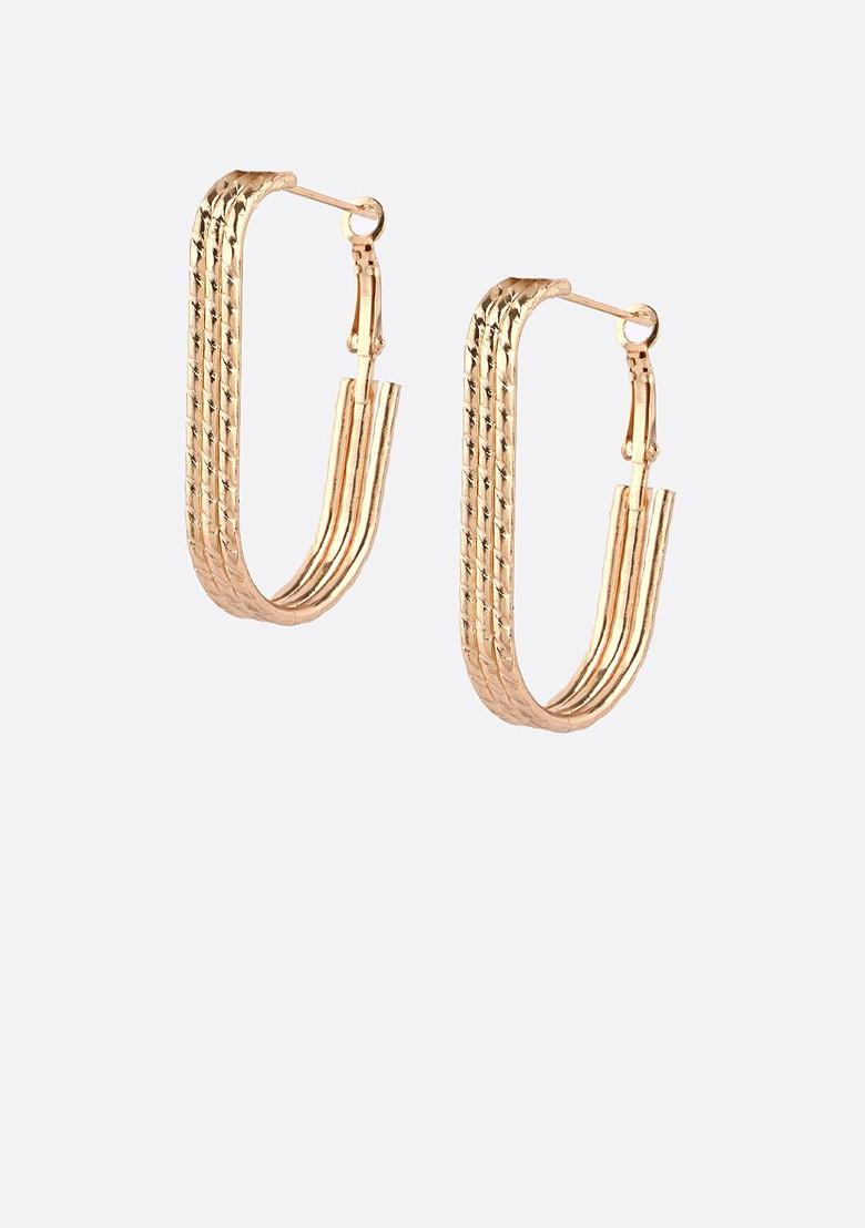 Gold Plain Gold Plated Earrings