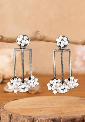Silver Geometric  Silver Plated  Earrings