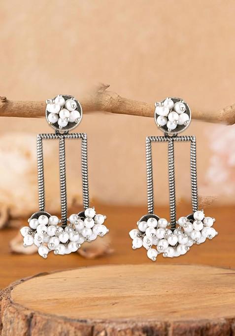 Silver Geometric  Silver Plated  Earrings