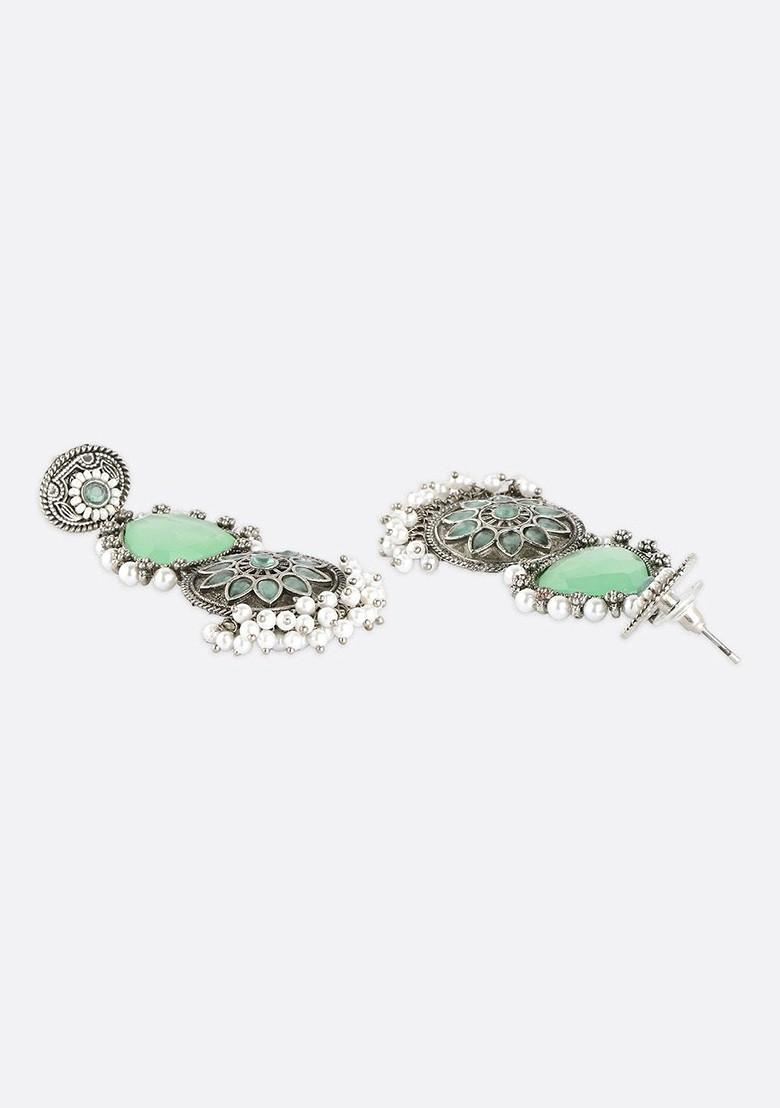 Silver Floral Stud Silver Plated  Earrings