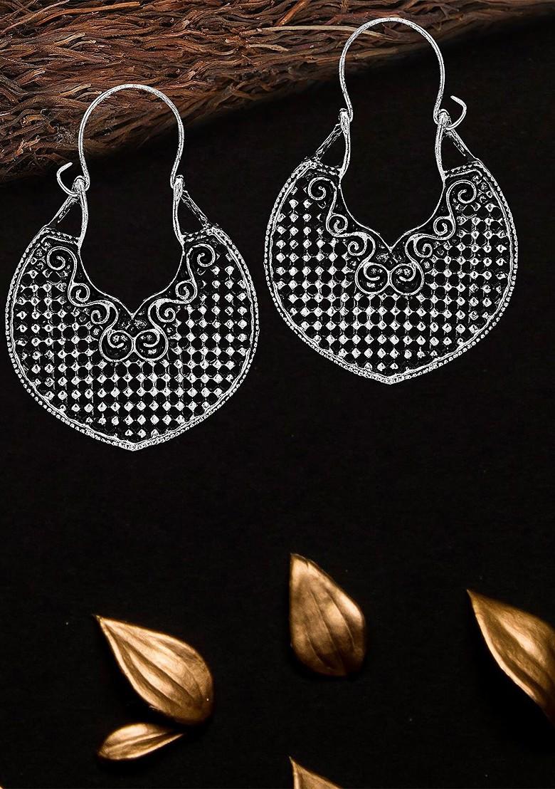 Silver Plain Silver Plated  Earrings