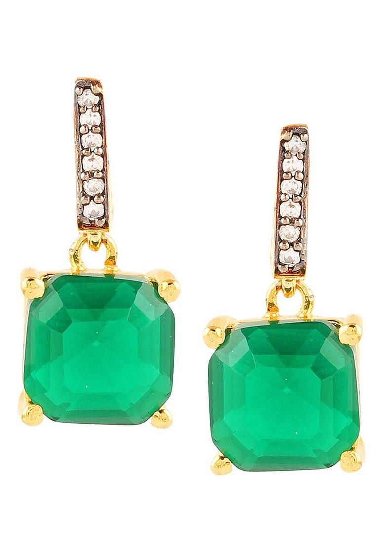 Gold Stone Studded  Gold Plated Earrings