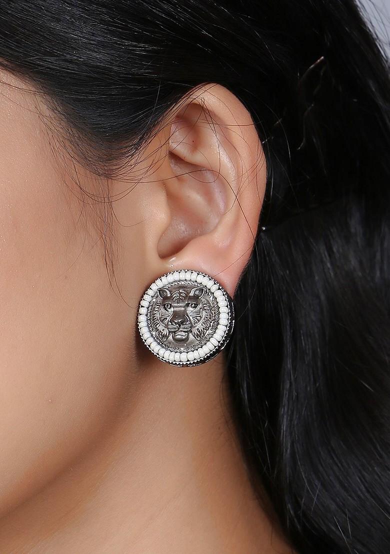 Silver Plain Rhodium Plated Earrings