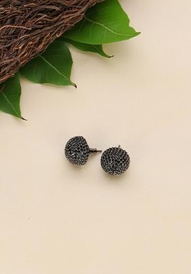 Silver Zirconia Studded Rhodium Plated Earrings