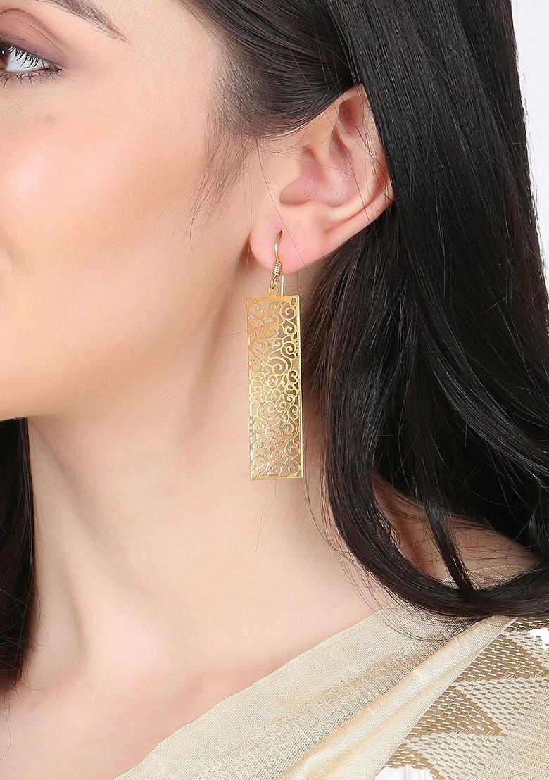 Gold Plain Gold Plated Earrings