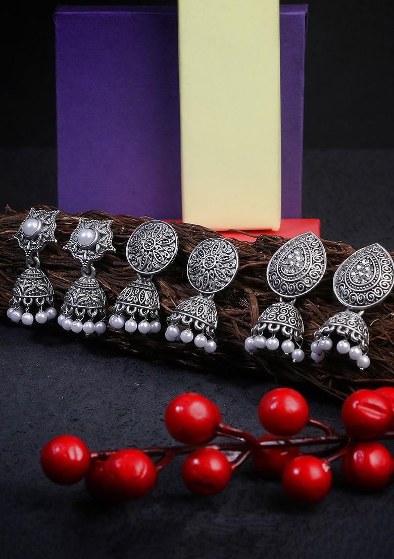 Silver Plain Silver Plated  Earrings