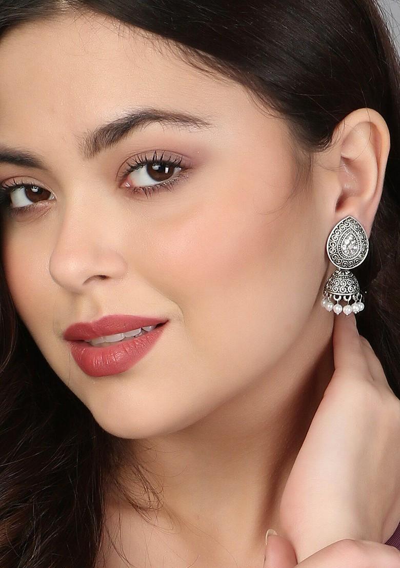 Silver Plain Silver Plated  Earrings