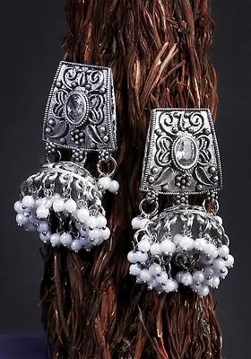 Silver Plain Silver Plated  Earrings