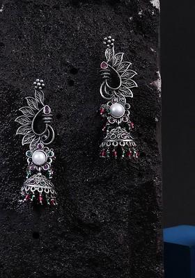 Pink Plain Silver Plated  Earrings