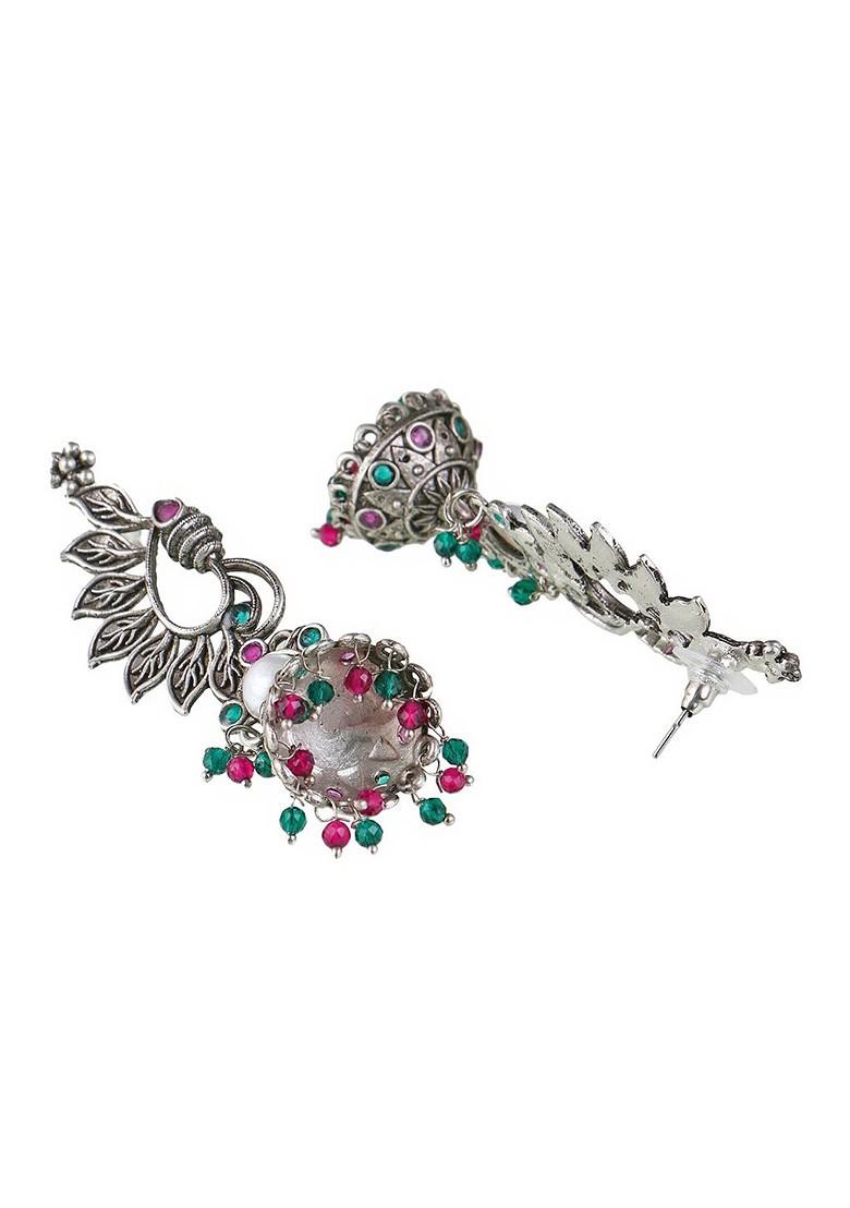 Pink Plain Silver Plated  Earrings