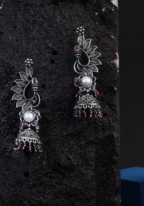 Pink Plain Silver Plated  Earrings