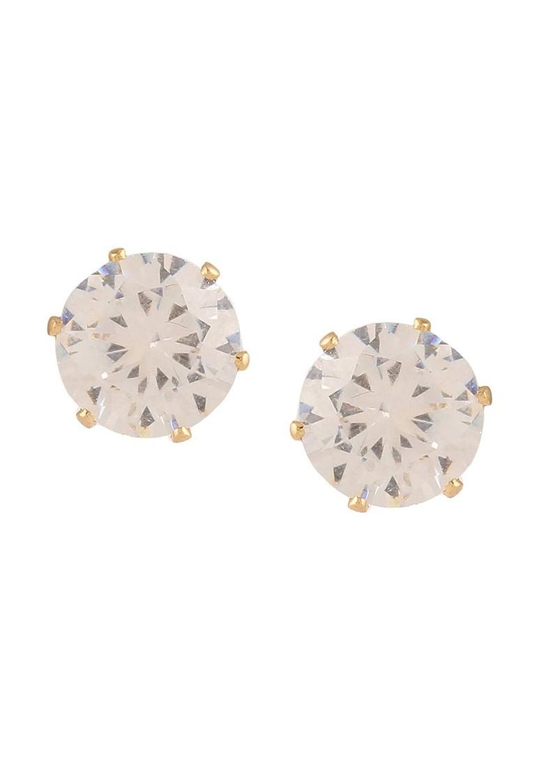 Off White Plain Gold Plated Earrings
