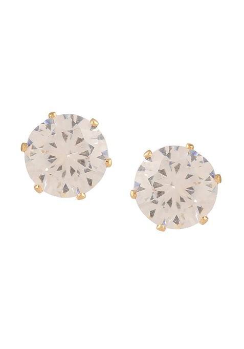 Off White Plain Gold Plated Earrings