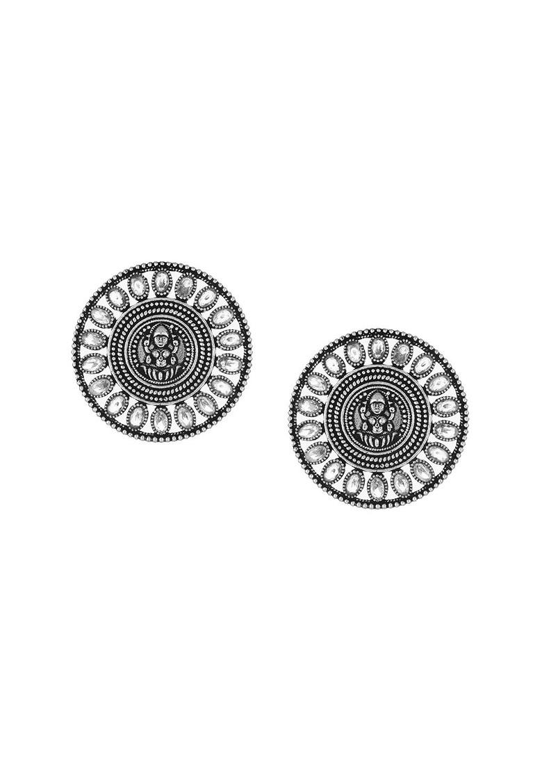 Silver Plain Silver Toned Earrings