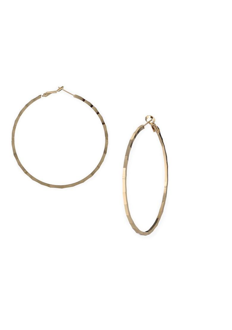 Gold Plain  Gold Toned Earrings