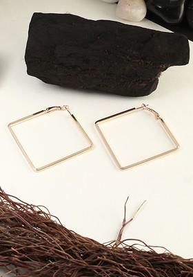 Gold Plain  Gold Toned Earrings