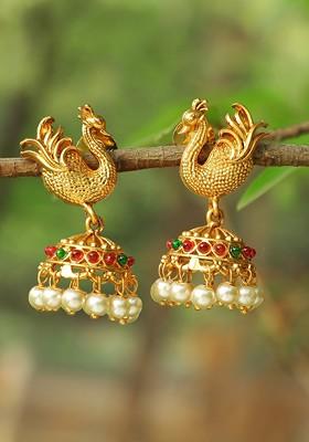 Gold Plain  Gold Toned Earrings