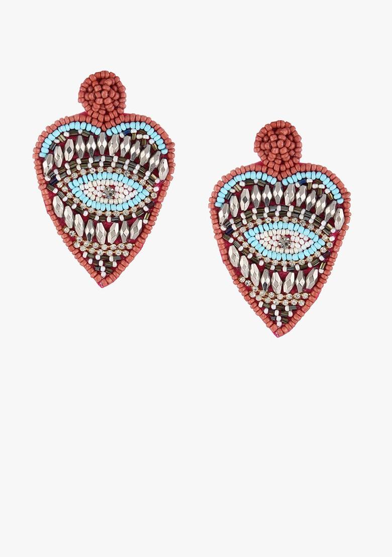 Red Plain Fabric Earrings