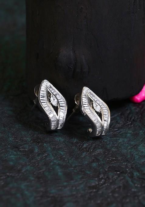 Rose Gold Contemporary Studs Silver Contemporary Earrings