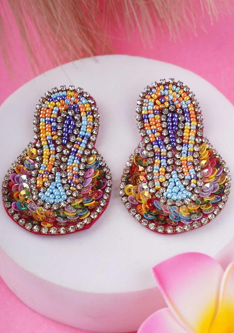 Multi Plain Fabric Earrings