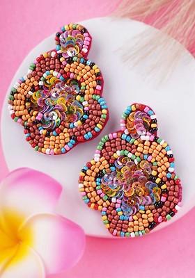 Multi Plain Fabric Earrings