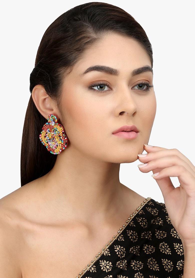 Multi Plain Fabric Earrings