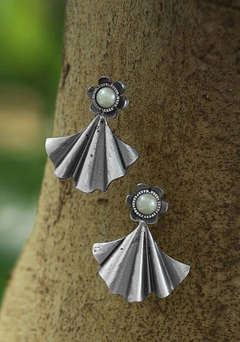 Silver Plain Silver Toned Earrings