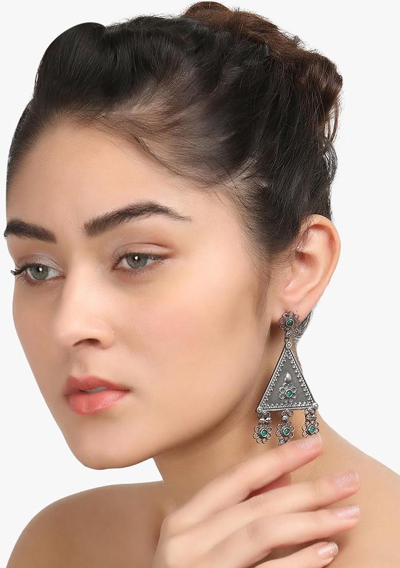 Silver Plain Silver Plated  Earrings