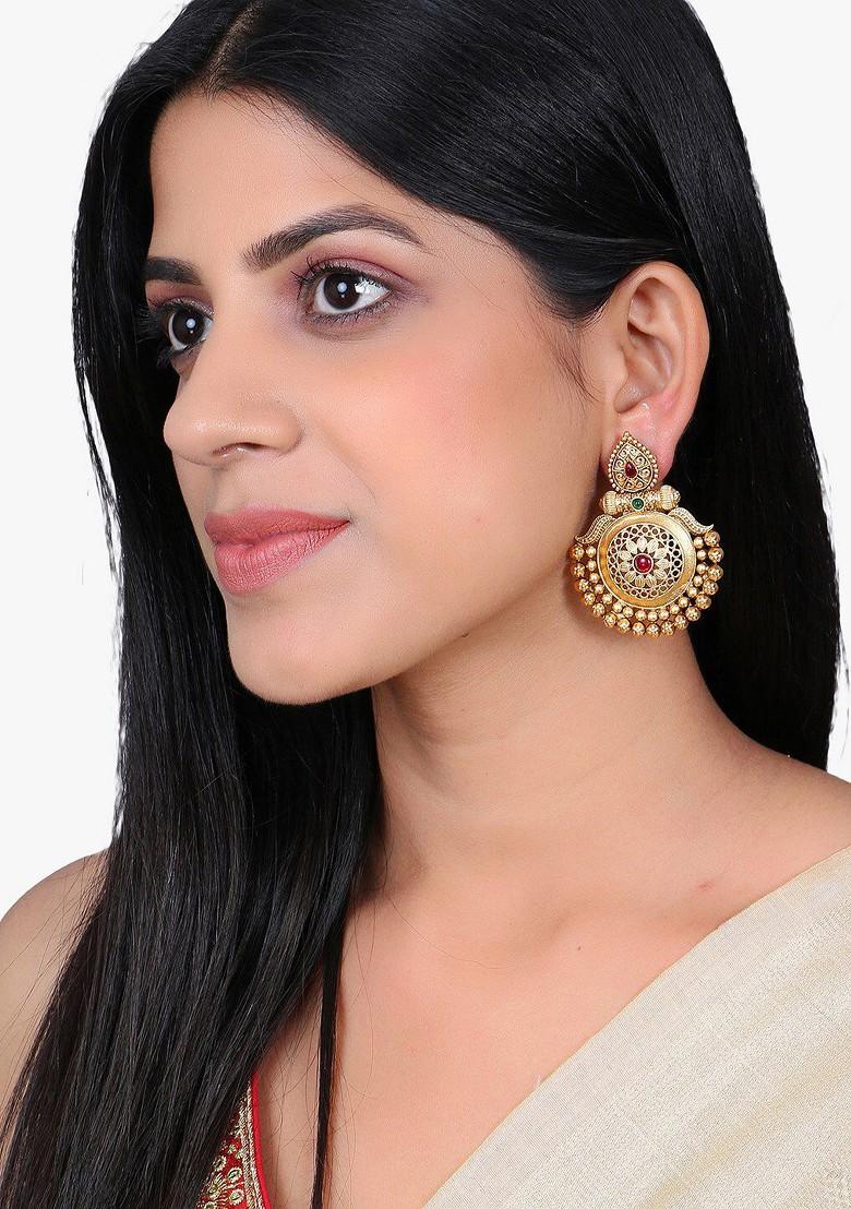 Gold Plain Gold Plated Earrings