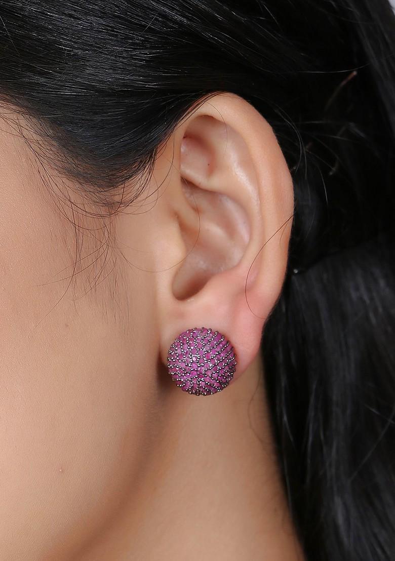 Silver Plain Rhodium Plated Earrings