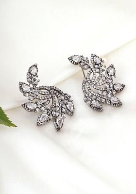 Silver Plain Rhodium Plated Earrings