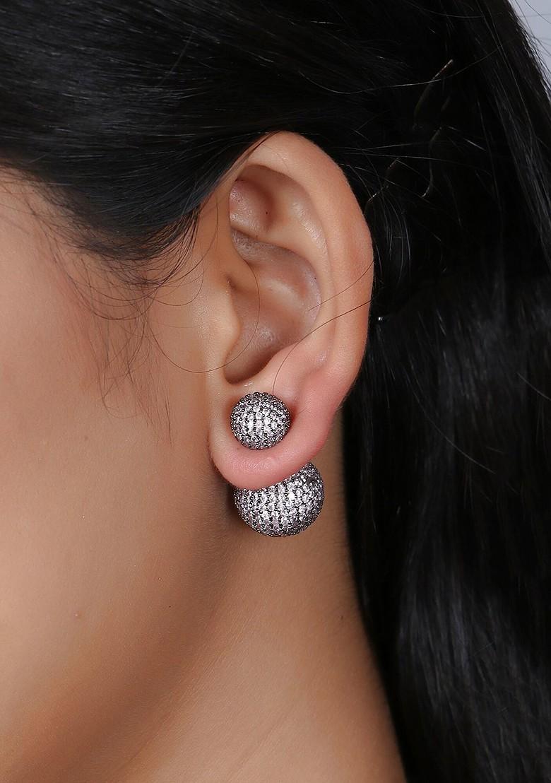 Silver Plain Rhodium Plated Earrings