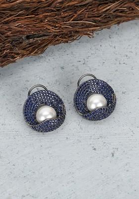 Silver Plain Rhodium Plated Earrings