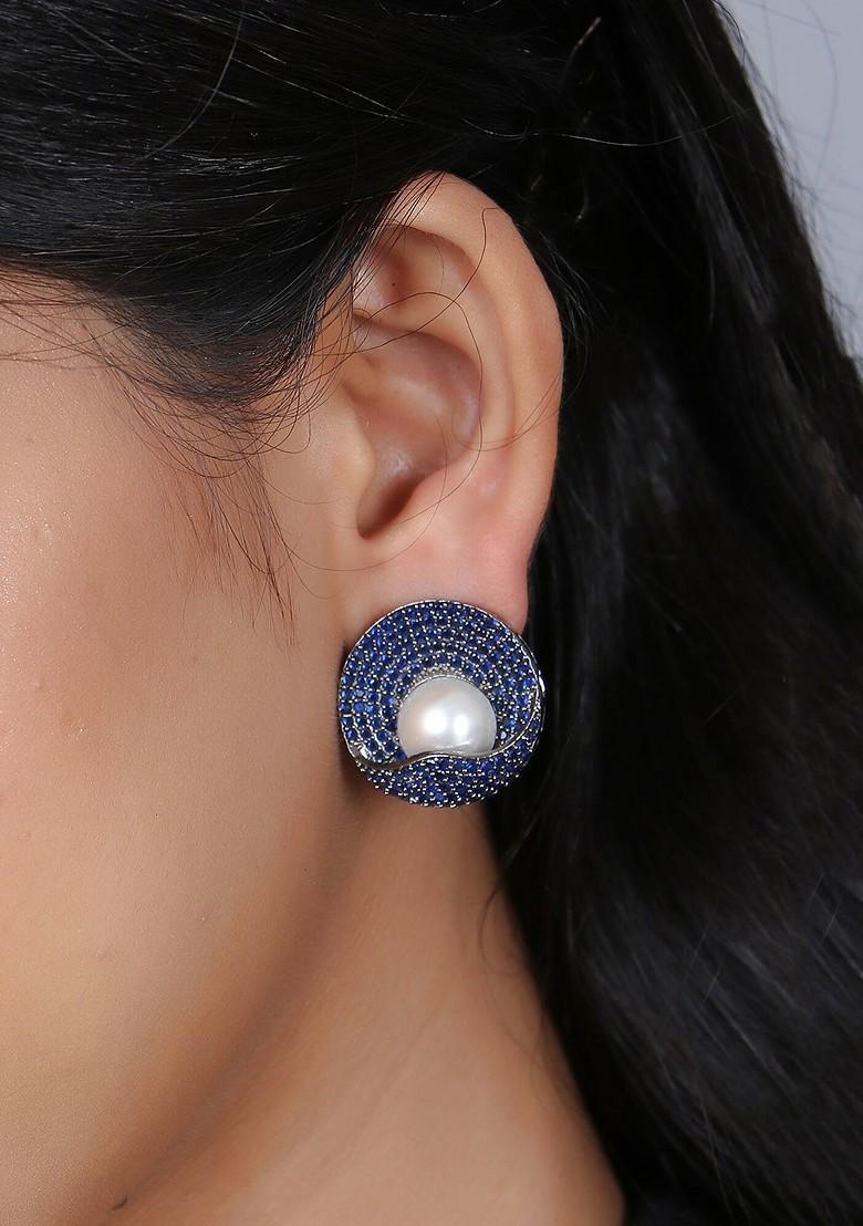 Silver Plain Rhodium Plated Earrings