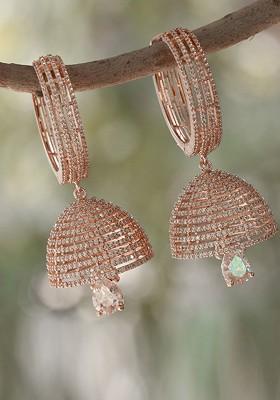 Rose Gold Dome Shaped Gold Plated Earrings