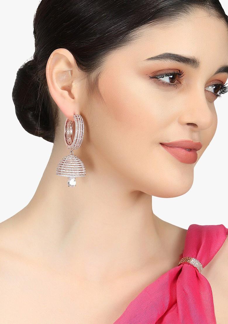 Rose Gold Dome Shaped Gold Plated Earrings